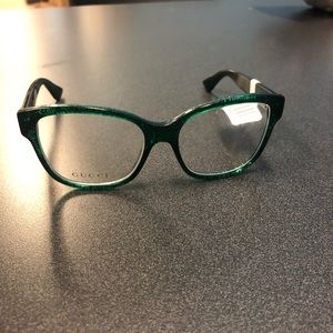 Green Gucci eyeglasses